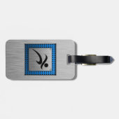 Étiquette À Bagage Aspect métallique brossé en cours d'exécution (Dos horizontal)