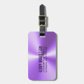Étiquette À Bagage Aspect métallique en acier inoxydable violet (Devant Vertical)