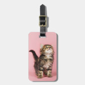 Étiquette À Bagage Assez dans le chaton rose (Devant Vertical)
