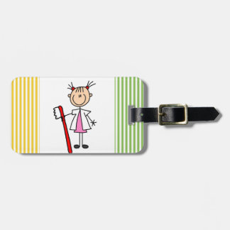 Étiquette À Bagage Assistant dentaire avec la brosse à dents