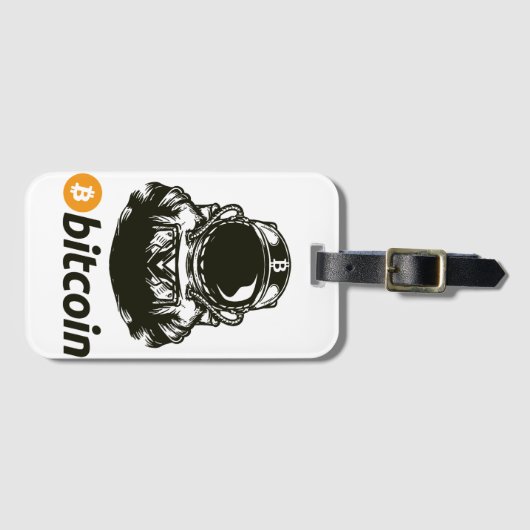 Étiquette À Bagage Astronaut BITCOIN-Crypto (Devant Horizontal)