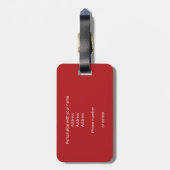 Étiquette À Bagage athlètes monogrammed sur mesure rouge vert soccer (Dos Vertical)