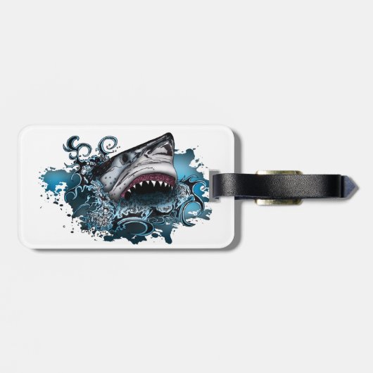 Étiquette À Bagage Attaque de requins (Dos horizontal)