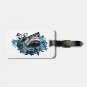 Étiquette À Bagage Attaque de requins (Dos horizontal)