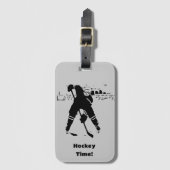 Étiquette À Bagage Attente de la canette - Joueur de hockey (Devant Vertical)