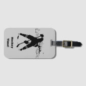 Étiquette À Bagage Attente de la canette - Joueur de hockey (Devant Horizontal)