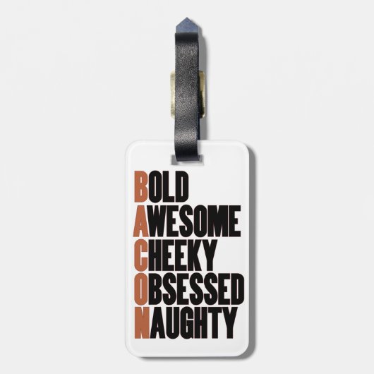 Étiquette À Bagage Attitude de Bacon (Dos Vertical)