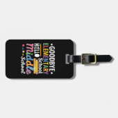 Étiquette À Bagage Au revoir école primaire Bonjour collège (Devant horizontal)