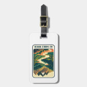 Étiquette À Bagage Au Sable Rivière Michigan Couleurs (Devant Vertical)