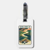 Étiquette À Bagage Au Sable Rivière Michigan Couleurs (Dos Vertical)