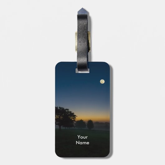 Étiquette À Bagage Aube D'Été Avec Lune (Dos Vertical)