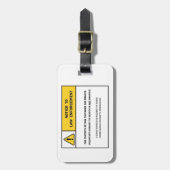 Étiquette À Bagage "Aucune recherche étiquette de bagage sans (Devant Vertical)