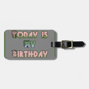 Étiquette À Bagage Aujourd'hui est mon anniversaire Baby Pink Art Pri