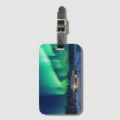 Étiquette À Bagage Aurora borealis au-dessus du cabine d'hiver (Devant Vertical)