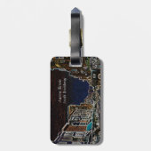 Étiquette À Bagage Aurora Illinois Sud Broadway Neon Art 1920 (Dos Vertical)