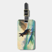 Étiquette À Bagage Australian Kelpie Beach Surf Paining (Devant Vertical)