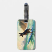 Étiquette À Bagage Australian Kelpie Beach Surf Paining (Dos Vertical)