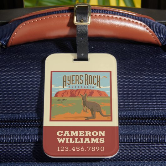 Étiquette À Bagage Australie | Ayers Rock Kangaroos (Insitu Rectoal 2)