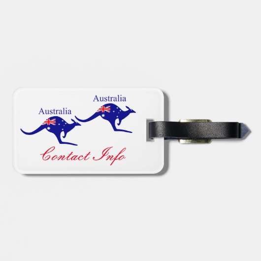 Étiquette À Bagage Australie Drapeau Kangaroo Thunder_Cove (Dos horizontal)