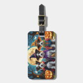 Étiquette À Bagage Australie Terrier Chiens Citrouille Halloween Funn (Devant Vertical)