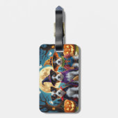 Étiquette À Bagage Australie Terrier Chiens Citrouille Halloween Funn (Dos Vertical)