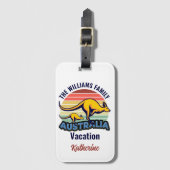Étiquette À Bagage Australie Voyage Cute Kangaroo Sunset Customisé (Devant Vertical)