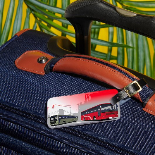 Étiquette À Bagage Autobus urbains Red Green Coaches sur Urban Street