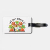 Étiquette À Bagage Automne Harvest Art folklorique Citrouille et tour (Dos horizontal)