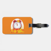 Étiquette À Bagage Automne Heure Changer Feuilles Automne Et Horloge (Dos horizontal)