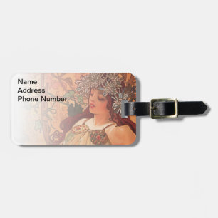 Étiquette À Bagage Automne par Alphonse Mucha