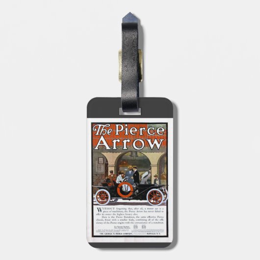 Étiquette À Bagage Automobile de flèche de Pierce (Dos Vertical)