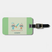 Étiquette À Bagage Autopsist Médicale Humour with Mustache Characters (Devant horizontal)