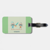 Étiquette À Bagage Autopsist Médicale Humour with Mustache Characters (Dos horizontal)