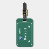 Étiquette À Bagage Autoroute d'autoroute nationale de Detroit (Devant Vertical)
