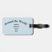 Étiquette À Bagage Autour de l'étiquette de bagage du monde (Dos horizontal)