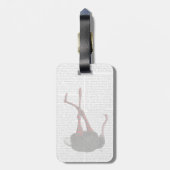 Étiquette À Bagage Autruche avec pattes rayées (Dos Vertical)