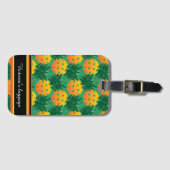 Étiquette À Bagage Avec nom l'ananas doux pickleball (Devant Horizontal)