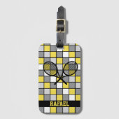 Étiquette À Bagage Avec nom 🎾 raquettes de tennis (Devant Vertical)