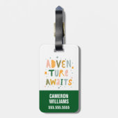 Étiquette À Bagage Aventure Attend (Dos Vertical)