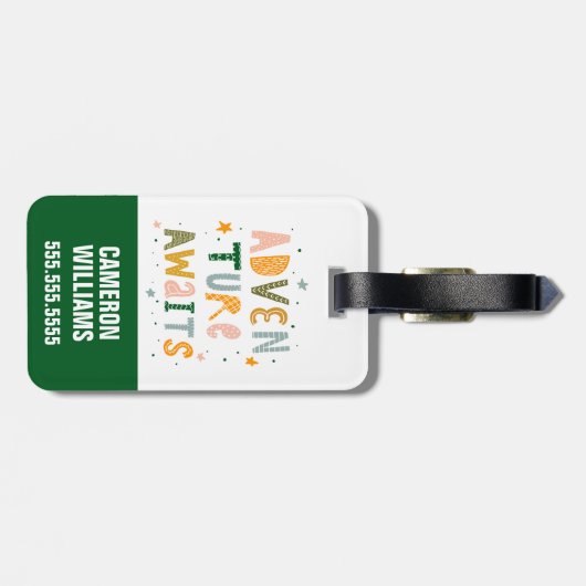 Étiquette À Bagage Aventure Attend (Dos horizontal)