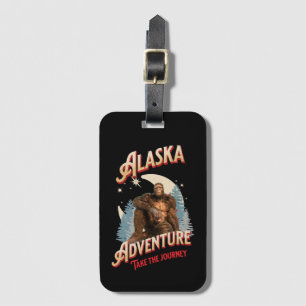 Étiquette À Bagage Aventure Bigfoot en Alaska Art Rétro de la Nature