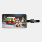 Étiquette À Bagage Aventure de Noël de la caravane de Cocker Spaniel (Dos horizontal)