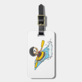 Étiquette À Bagage Aventure de rafting en eau vive avec Scared Boy (Devant Vertical)