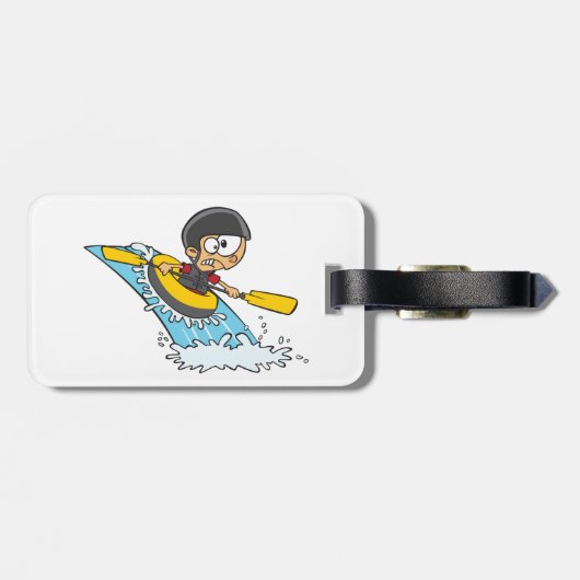 Étiquette À Bagage Aventure de rafting en eau vive avec Scared Boy (Dos horizontal)