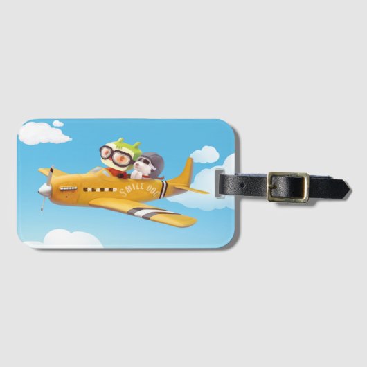 Étiquette À Bagage Aventure en vol avec chien (Devant Horizontal)