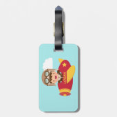 Étiquette À Bagage Aventure mignonne d'avion de garçon d'aviateur (Dos Vertical)