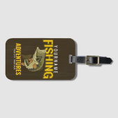 Étiquette À Bagage Aventures de pêche personnalisées Basse Pêcheur (Devant Horizontal)