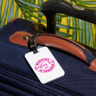 Étiquette À Bagage Avertissement Besties Voyage en cours Magenta sur 