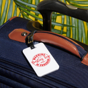 Étiquette À Bagage Avertissement Besties Voyage en cours Rouge sur bl