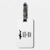 Étiquette À Bagage Avertissement drôle de requin - Gardez le calme et (Dos Vertical)